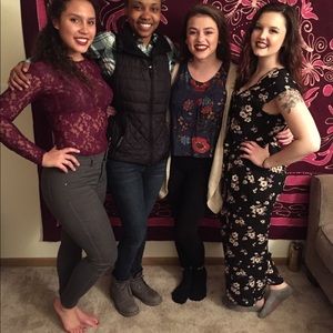 Black floral jumpsuit